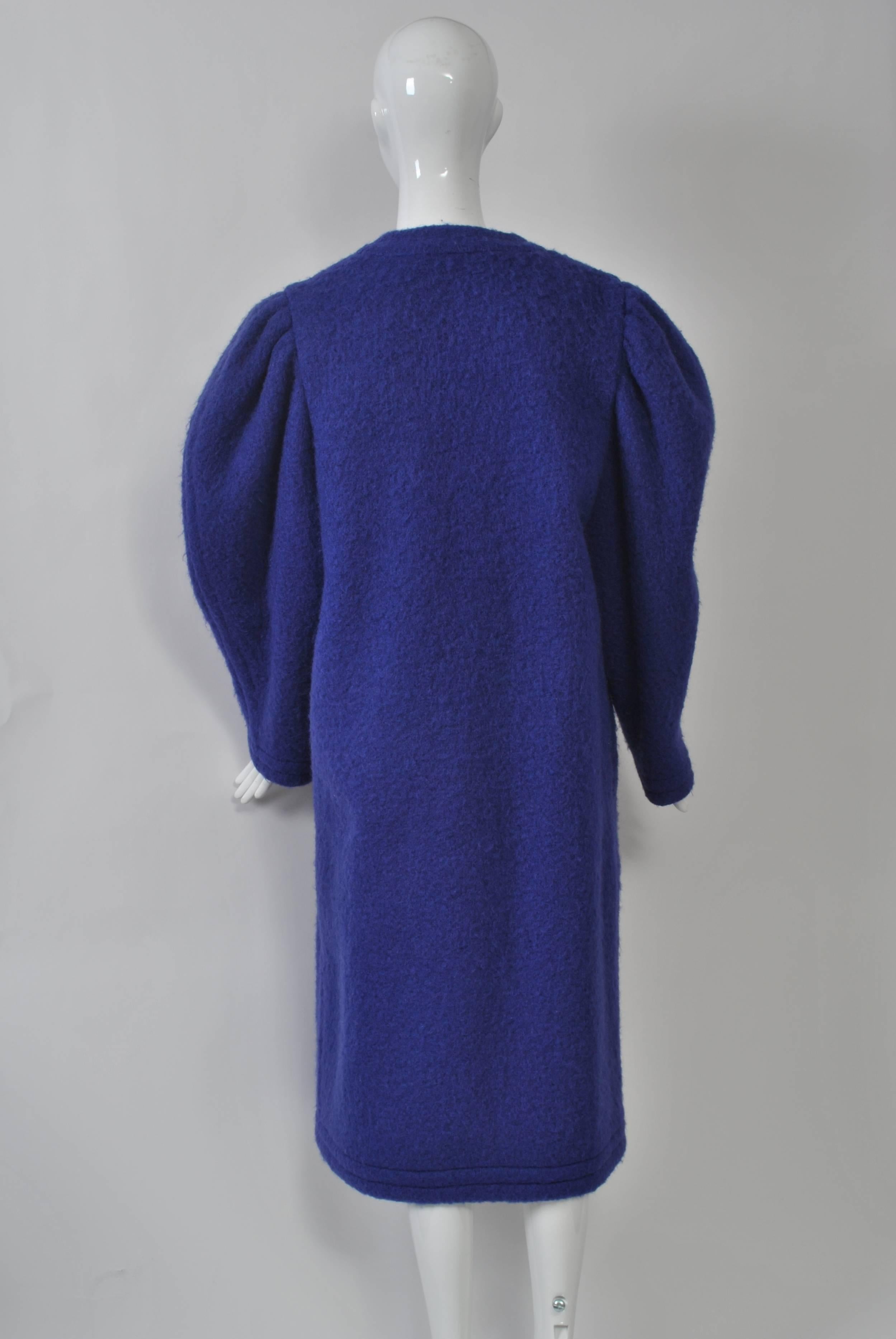 Lanvin 1980s Mohair Coat In Excellent Condition In Alford, MA