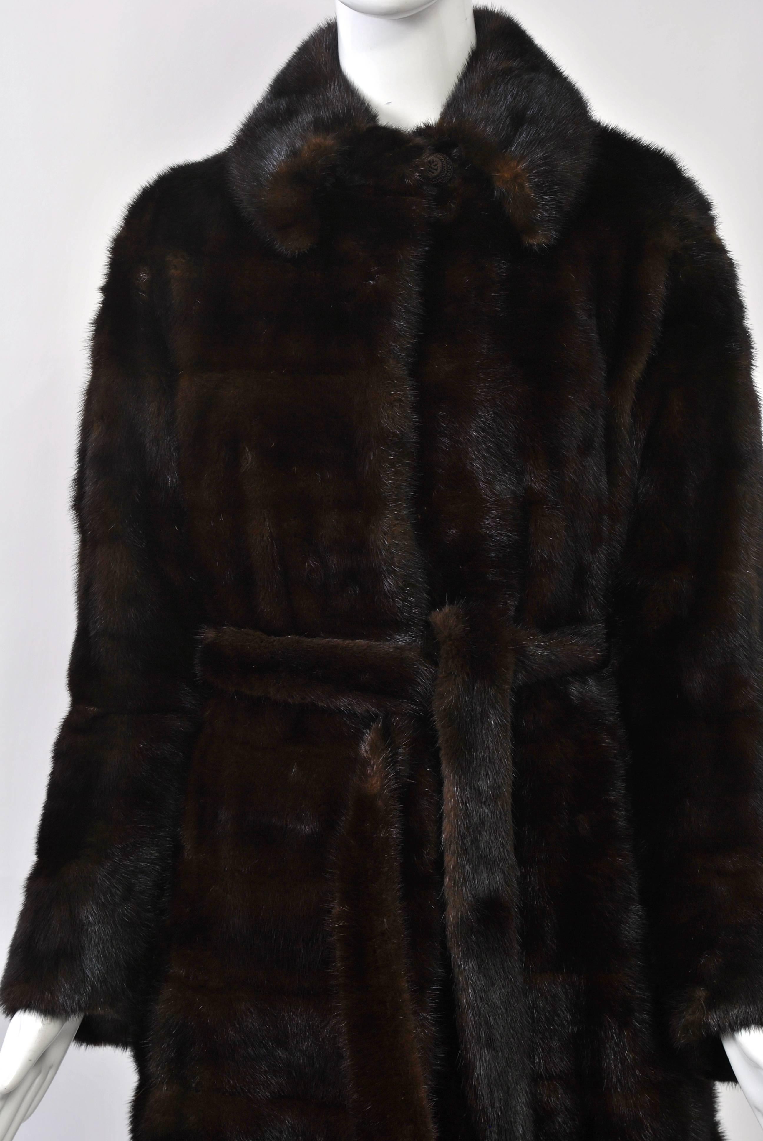 1970s Horizontal Fit and Flare Mink Coat 2