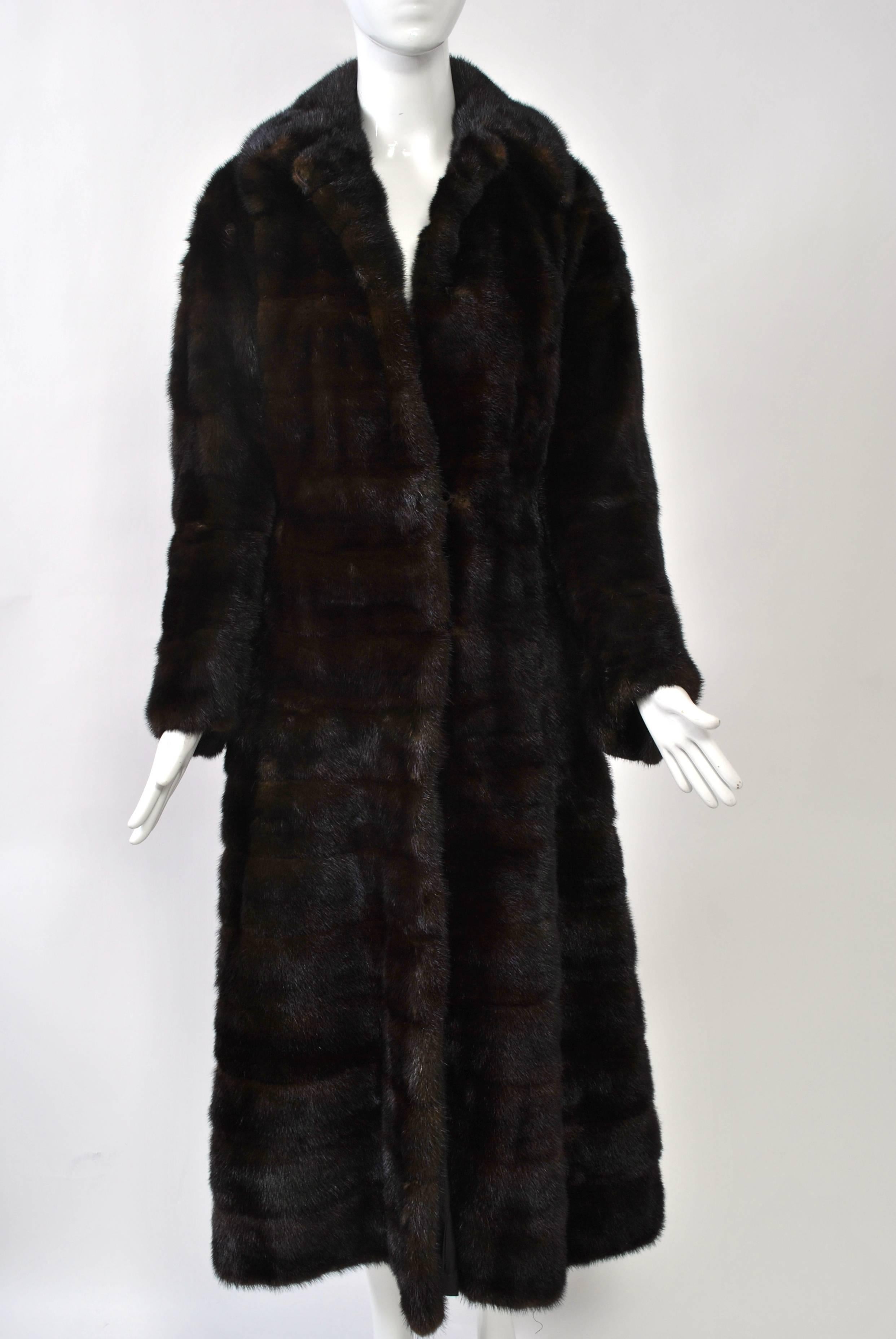 1970s Horizontal Fit and Flare Mink Coat 1