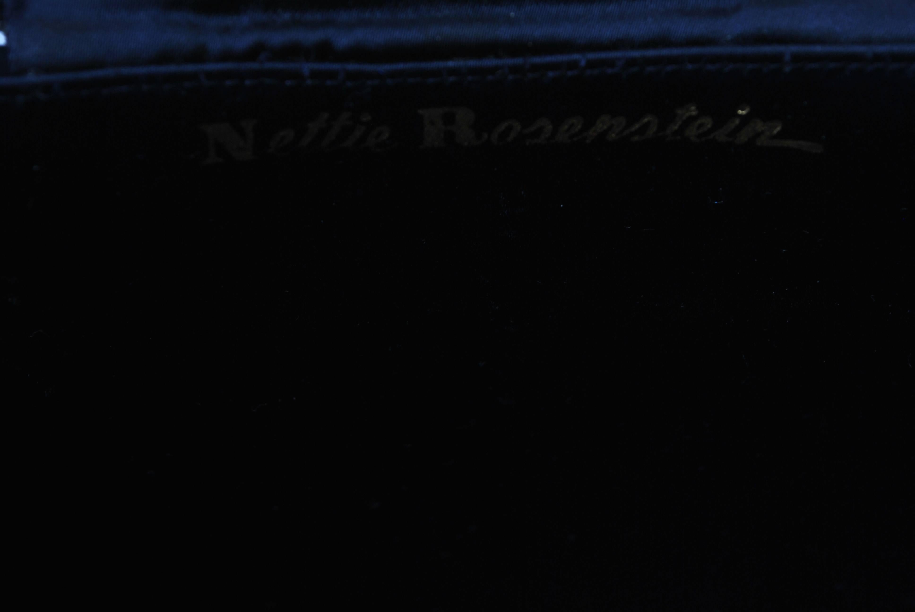 Nettie Rosenstein Navy Suede Box Bag 2