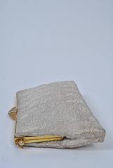 Pale Silver Micro Beaded Evening Bag