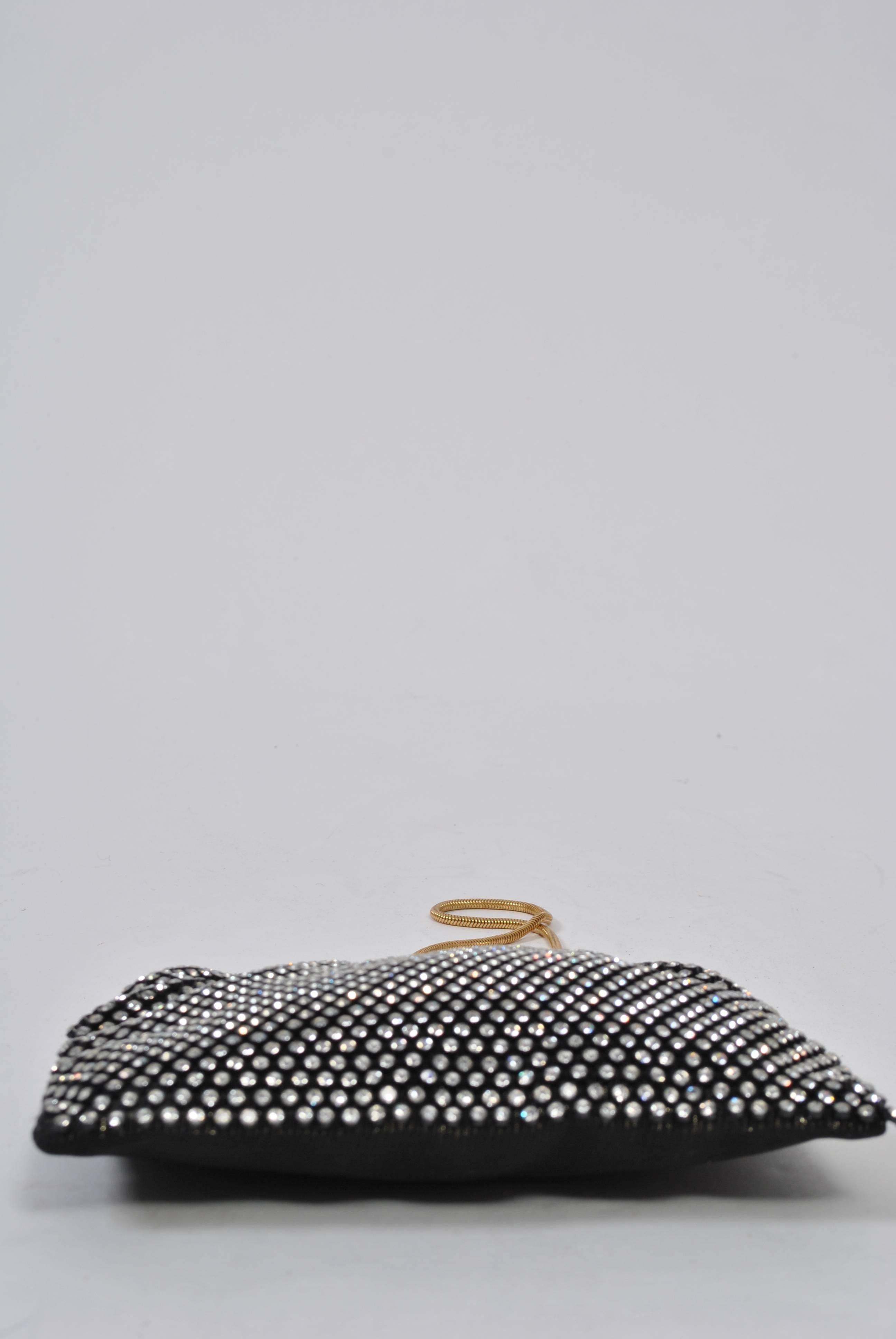 Black Rhinestone-studded Evening Bag