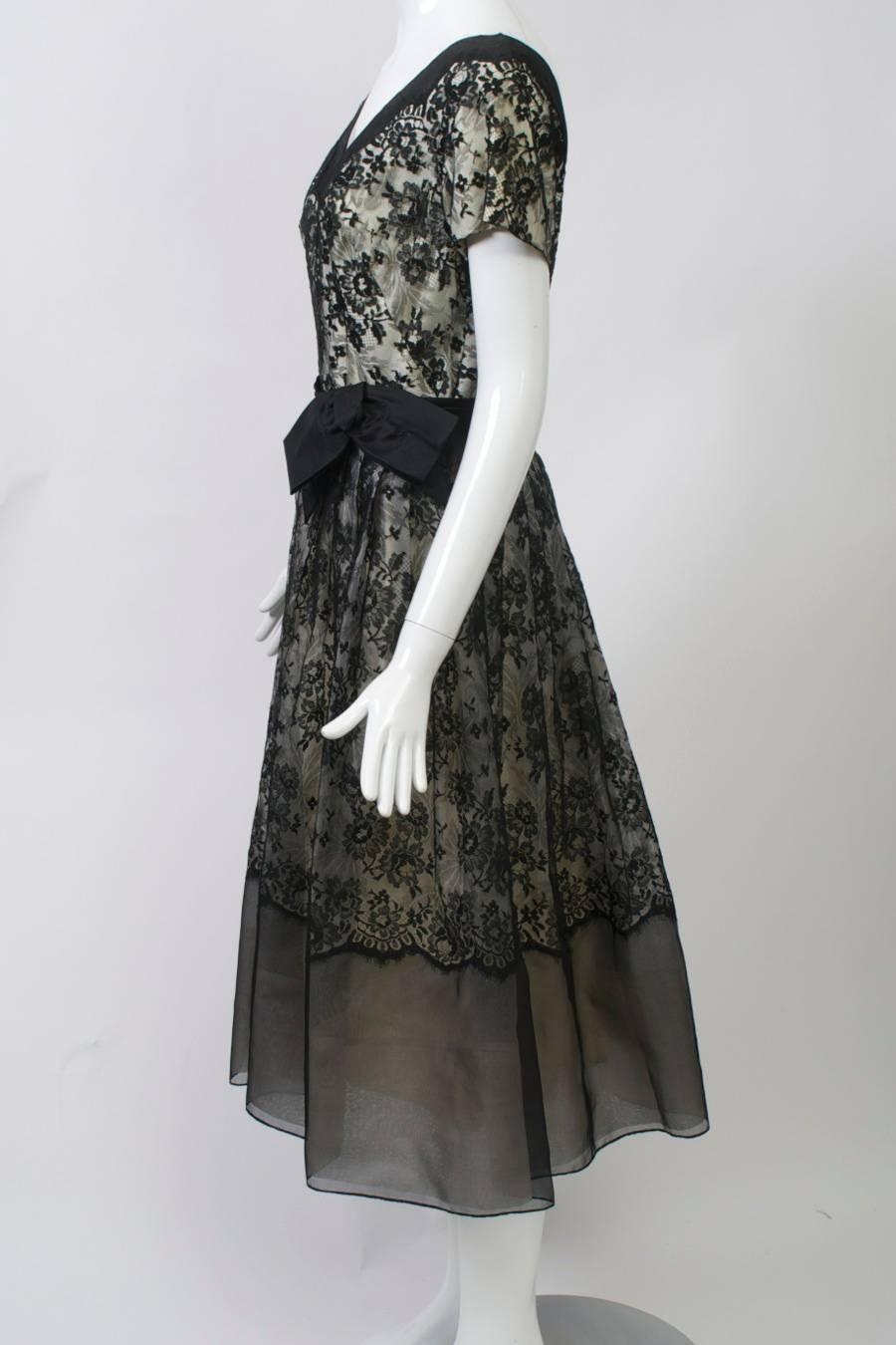 Black Lace 1960s Dress 1