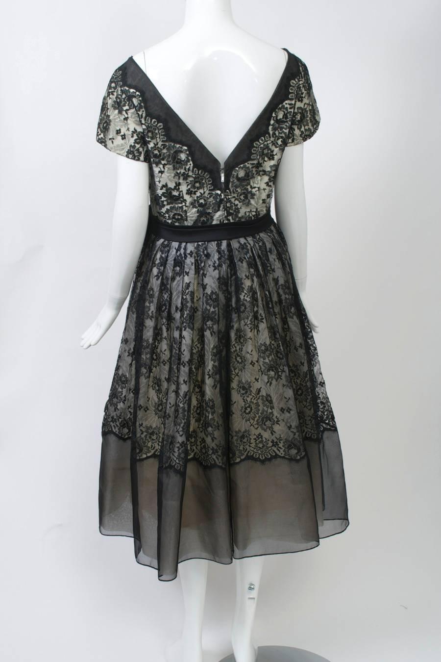 Black Lace 1960s Dress 2