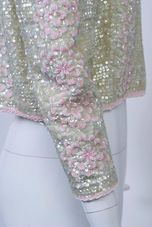 Iridescent and Pink Beaded Cardigan at 1stDibs | beaded cardigans, pink ...