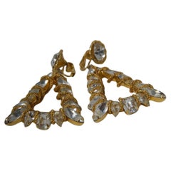 Orecchini Vogue con cristalli grandi e oro