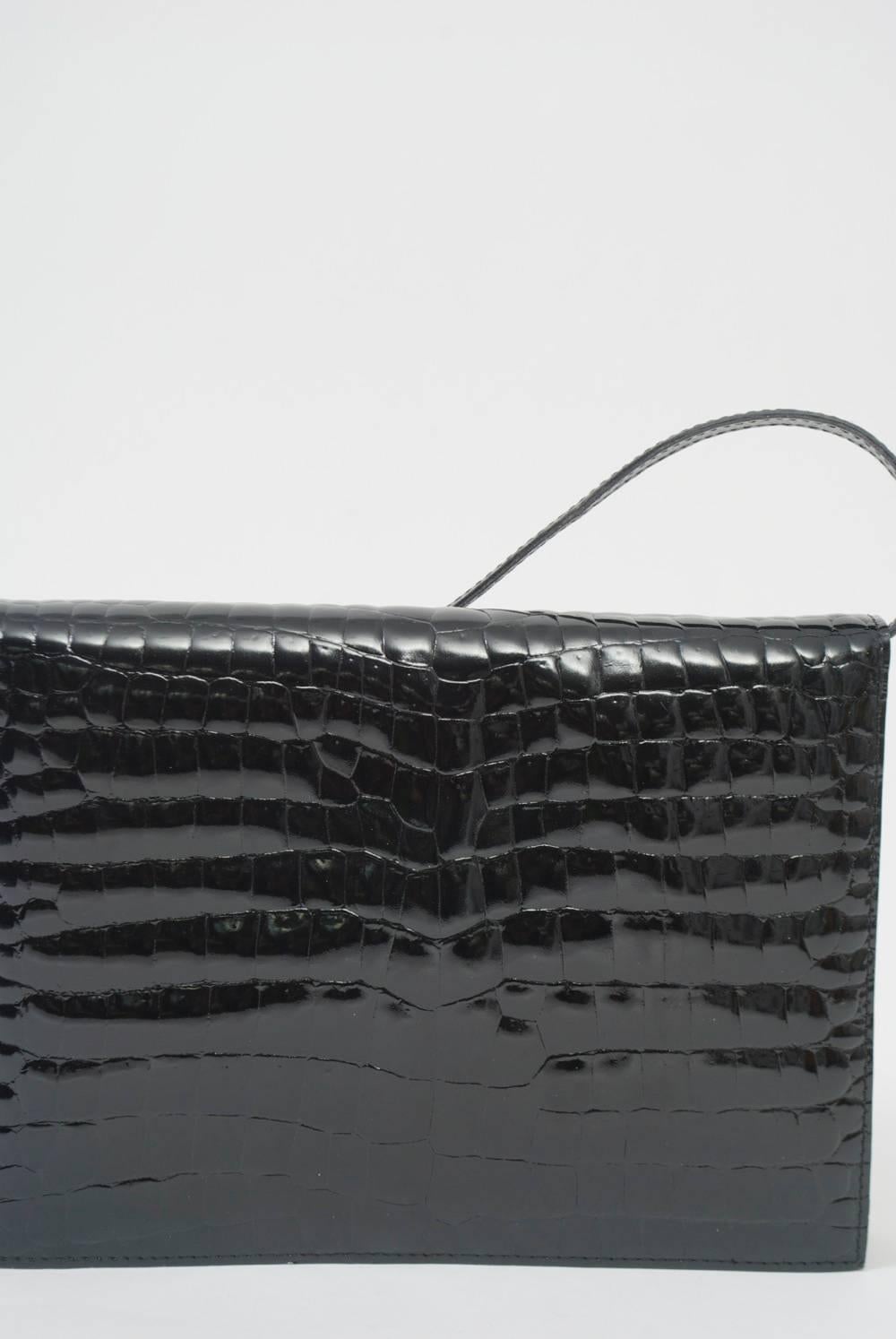 Faux Croc Convertible Clutch 2