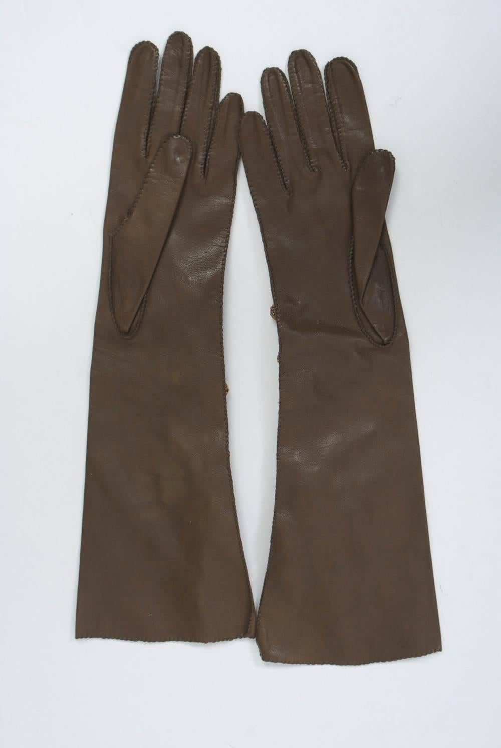 bronze leather gloves