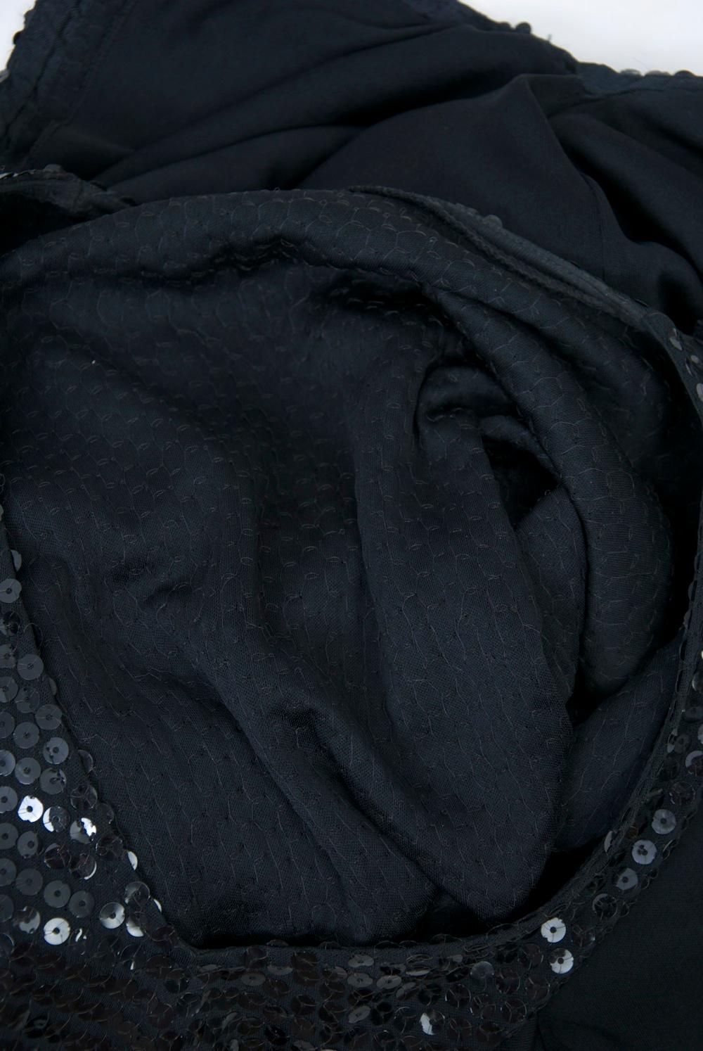 1980s Black Sequin Dress For Sale 2