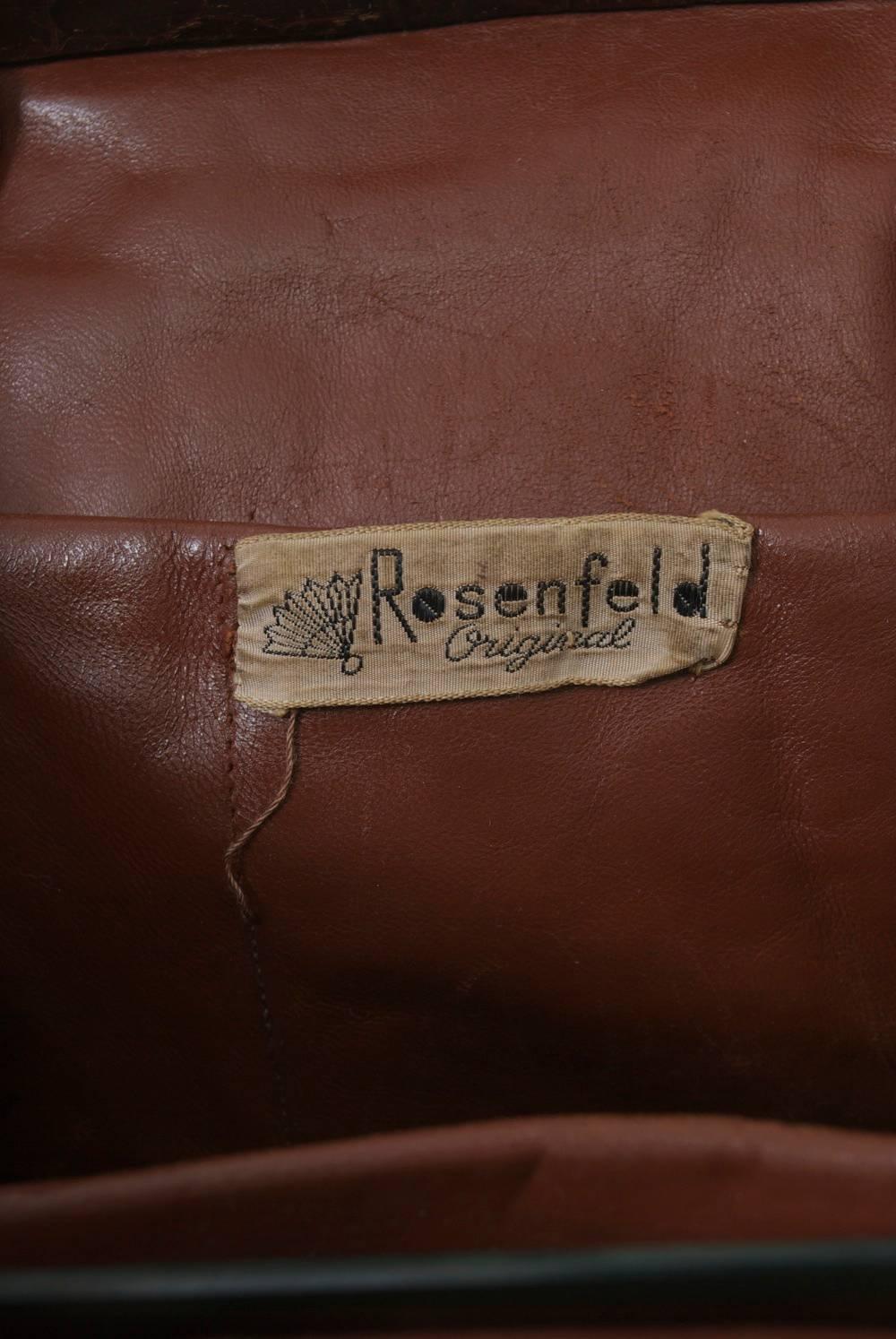 Rosenfeld Rare 1940s Alligator Wristlet Bag 1