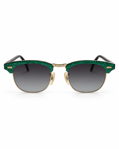 Occhiali da sole vintage Oleg Cassini con montatura verde "browline" — Fine anni '60