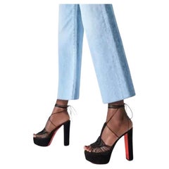 Christian Louboutin Janis In Heels Alta 130 Sandales Taille 36,5 NWT