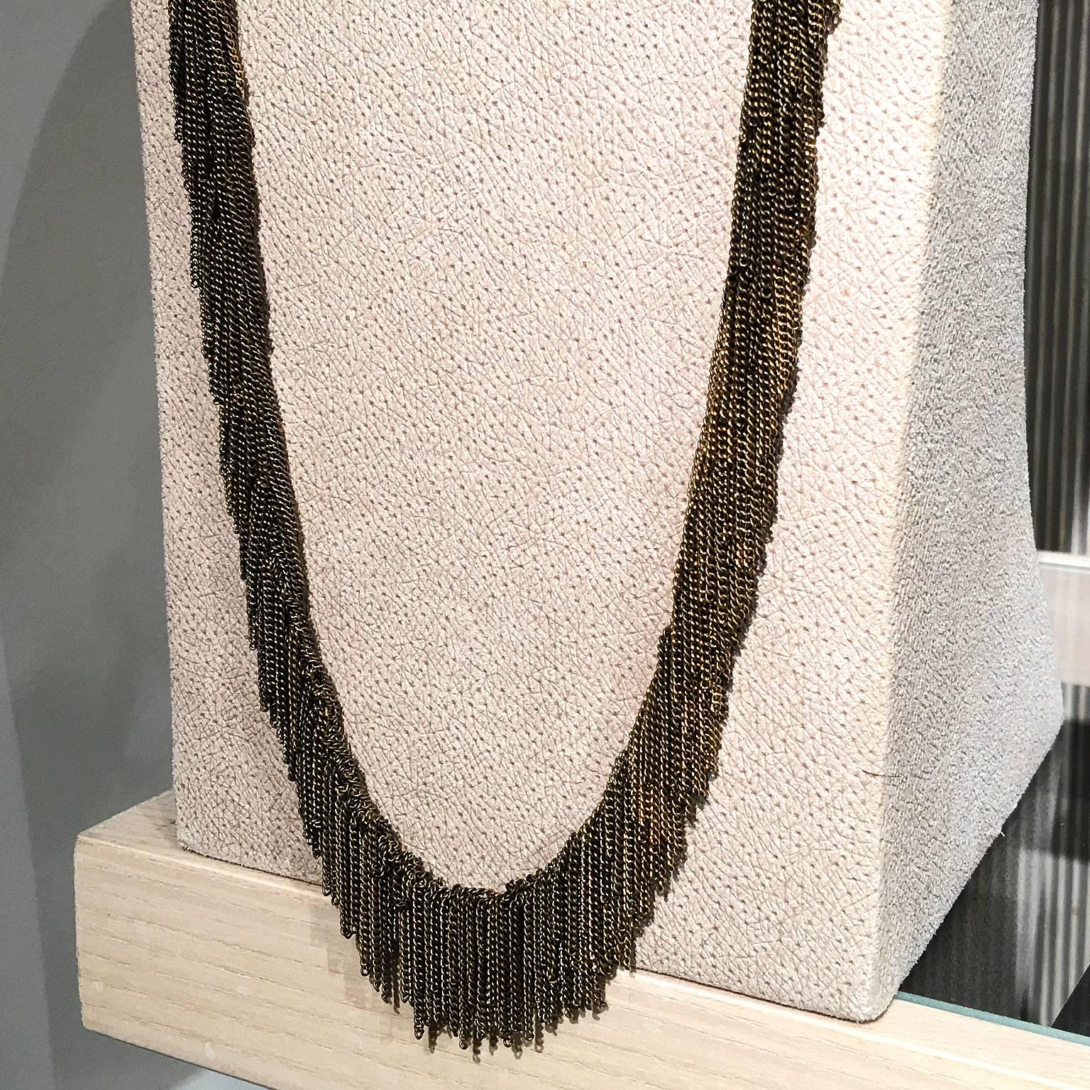 Multicolored Vermeil Chain Handmade Waterfall Fringe Necklace 1