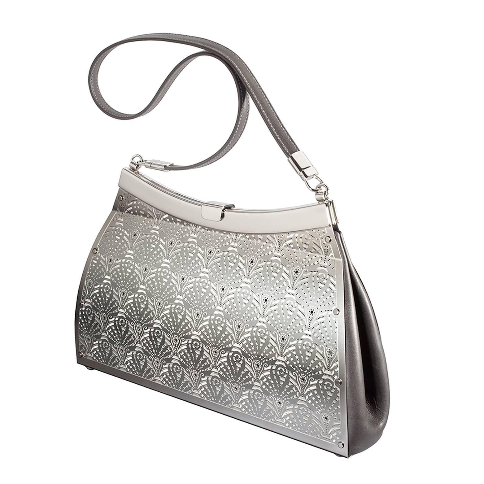 Wendy Stevens Fiddlehead Fern Gray Leather Bag