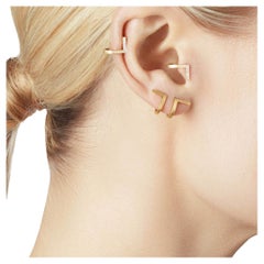 Boucles d'oreilles courbes en or jaune 18 carats 
