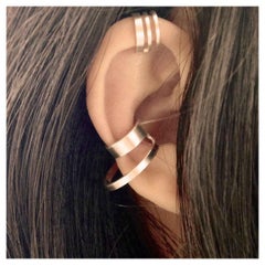 Sterling Silver Triple Lines Ear Cuff and Double Ear Cuff  