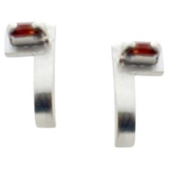 Red Garnet Sterling Silver Earrings