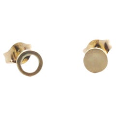 18-Karat Yellow Gold  Mix and Match Forging Mini Circle Earrings