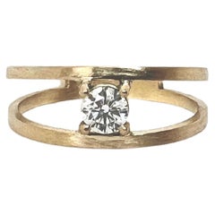 0,2 Karat Diamant-Doppelreihiger Ring aus 18 Karat Gelbgold, US6,5