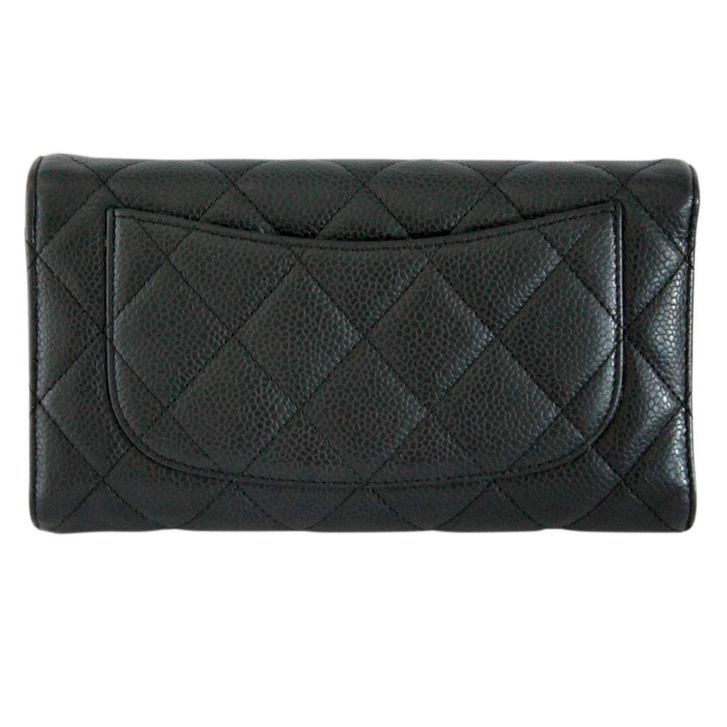 Company: Chanel
Style: Long Flap Wallet
Wallet Measurements: 7.25