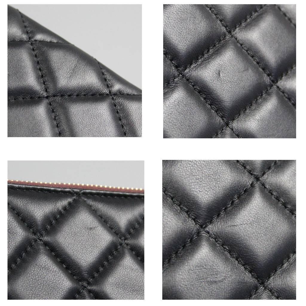 Chanel Black Quilted Lambskin Envelope Clutch No. 20 iPad Case In Excellent Condition In Boca Raton, FL