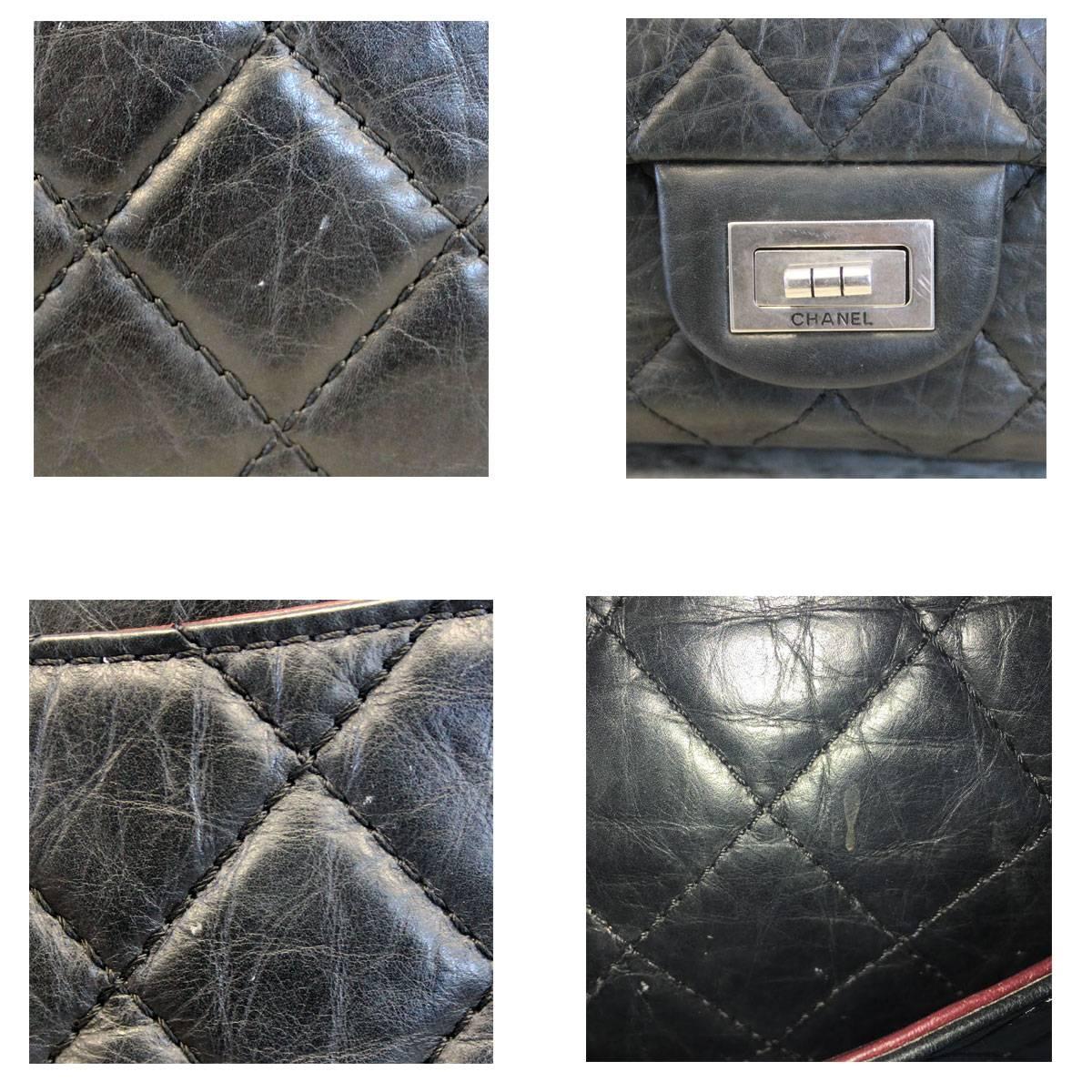 Women's Chanel Black Aged Calfskin Reissue 227 Large Flap Bag Palladium Hardware