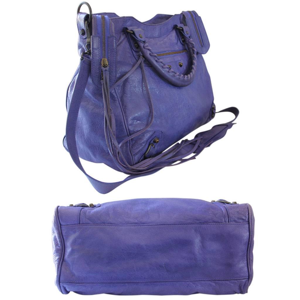 Balenciaga Arena Giant City Purple Handbag in Dust Bag In Good Condition In Boca Raton, FL
