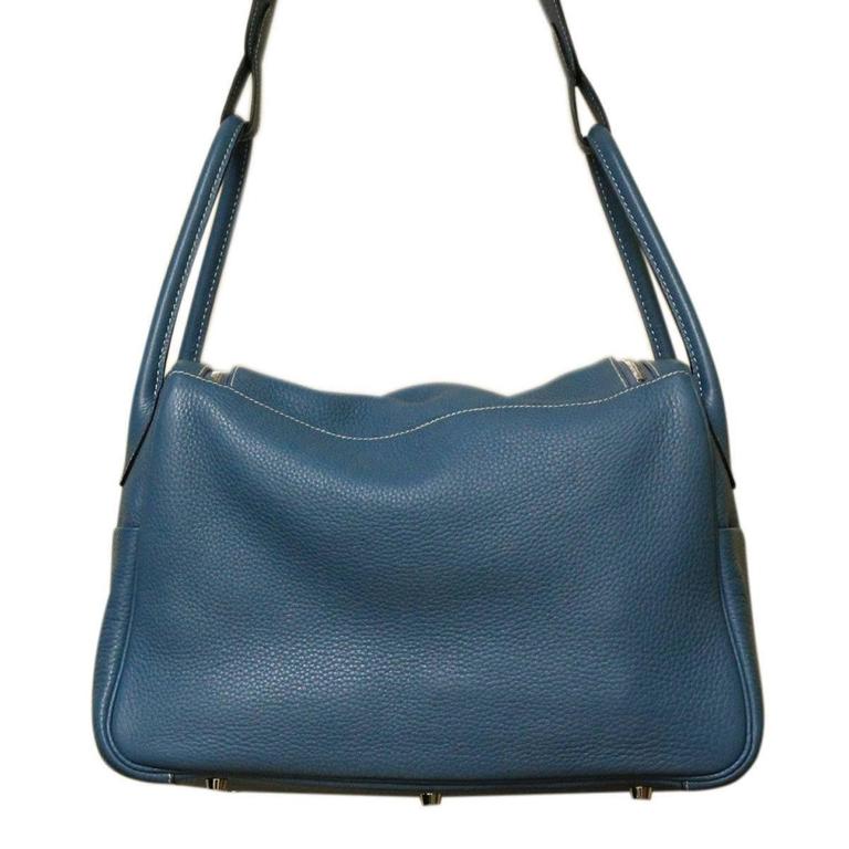 Hermes Lindy 34 Blue Jean Taurillon Clemence Shoulder Bag at 1stDibs ...