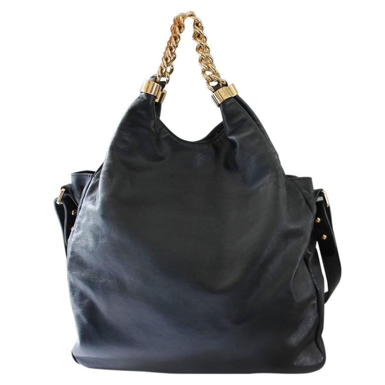 Chanel Black Lambskin Chain Top Slouch Shoulder Bag GHW No. 12 at ...