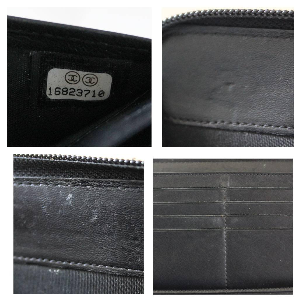 Chanel Black Lambskin Large Zip Around Boy Wallet No. 16 3