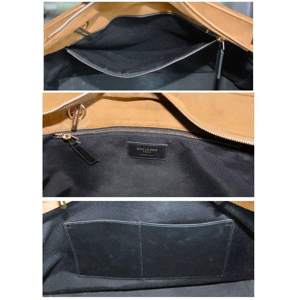 Women's Yves Saint Laurent YSL Saddle Suede Fringe Tassel Bag with Dust Bag