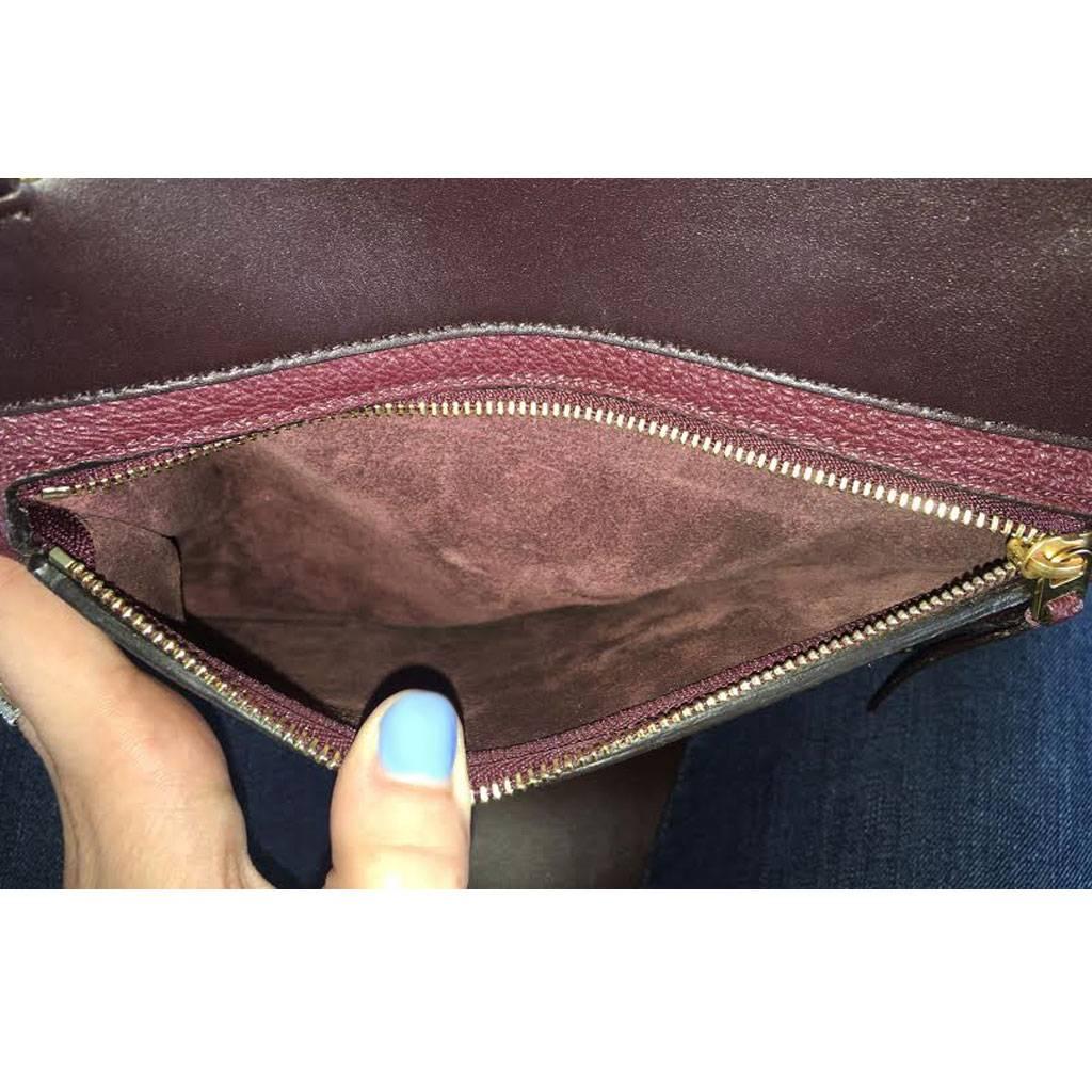 Celine Medium Plum Belt Bag Grained Leather Handbag 1