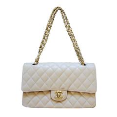 Chanel Medium Beige Double Flap Caviar Classic Flap Bag in Box No. 19