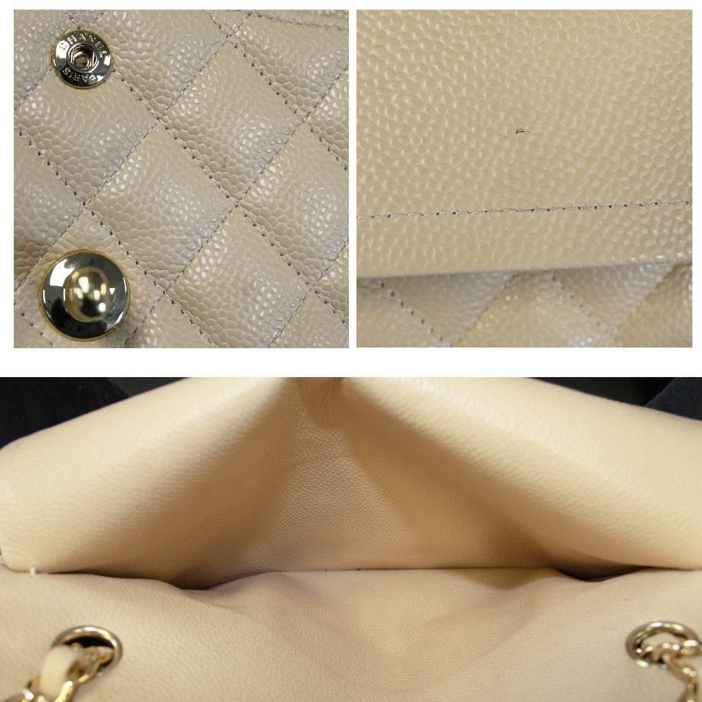 Chanel Medium Beige Double Flap Caviar Classic Flap Bag in Box No. 19 2