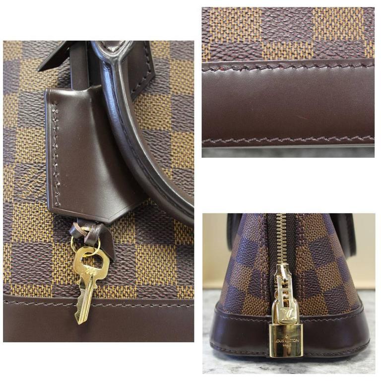 Louis Vuitton Alma BB Damier Ebene Handbag in Box with Receipt at 1stDibs