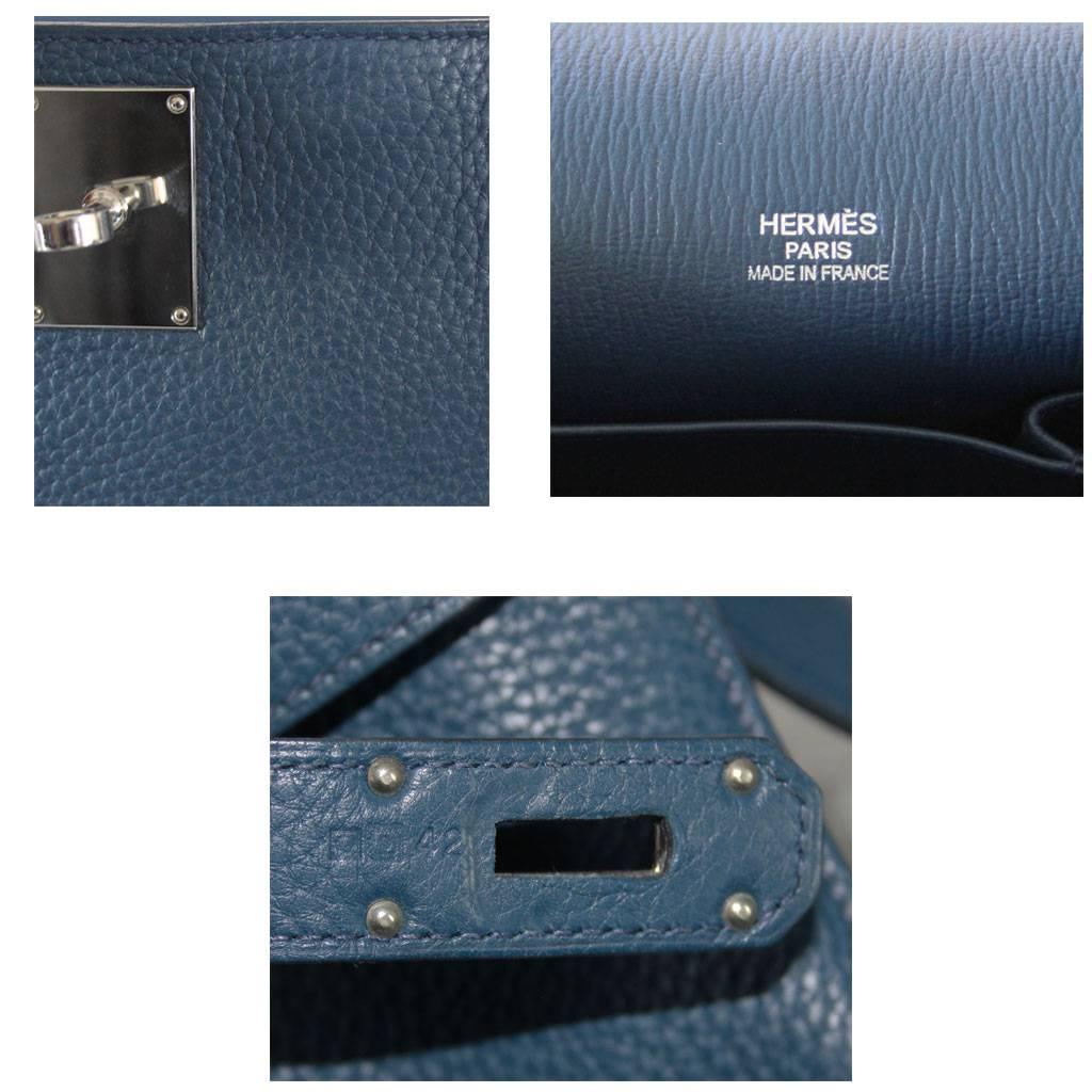 Hermes Jypsiere 34 Bleu de Malte Handbag in Box with Receipt 1