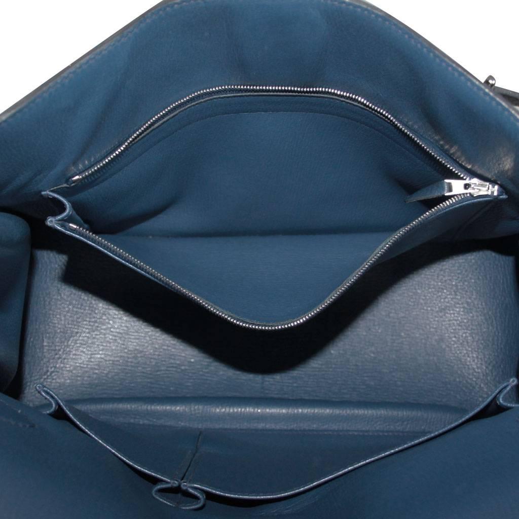 Hermes Jypsiere 34 Bleu de Malte Handbag in Box with Receipt In Excellent Condition In Boca Raton, FL