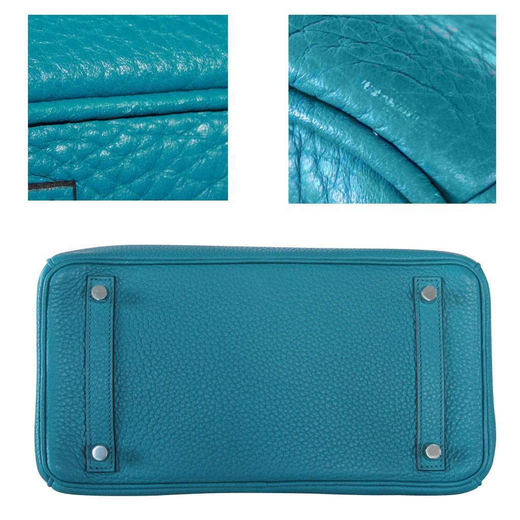 Women's Hermes Birkin 30 Togo Blue Izmir Handbag Purse in Box 