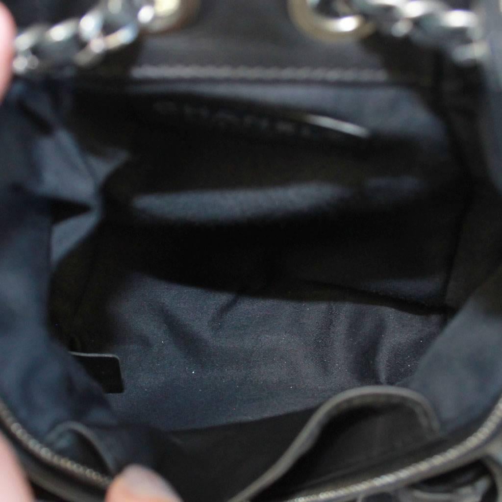 Women's Chanel Mini Backpack is Back Black Lambskin SHW Purse in Dust Bag