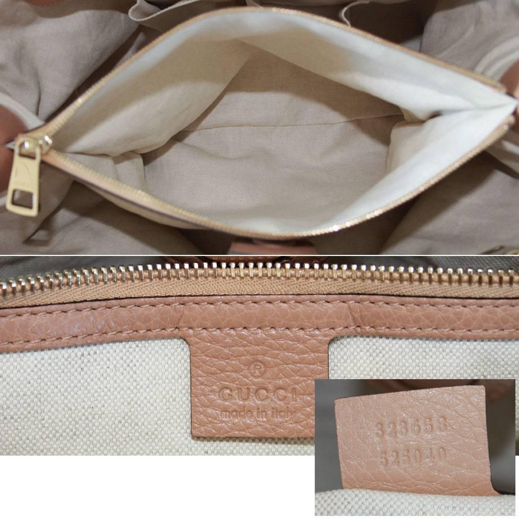 Gucci Large Bamboo Shopper Beige Leather Tote Handbag 6
