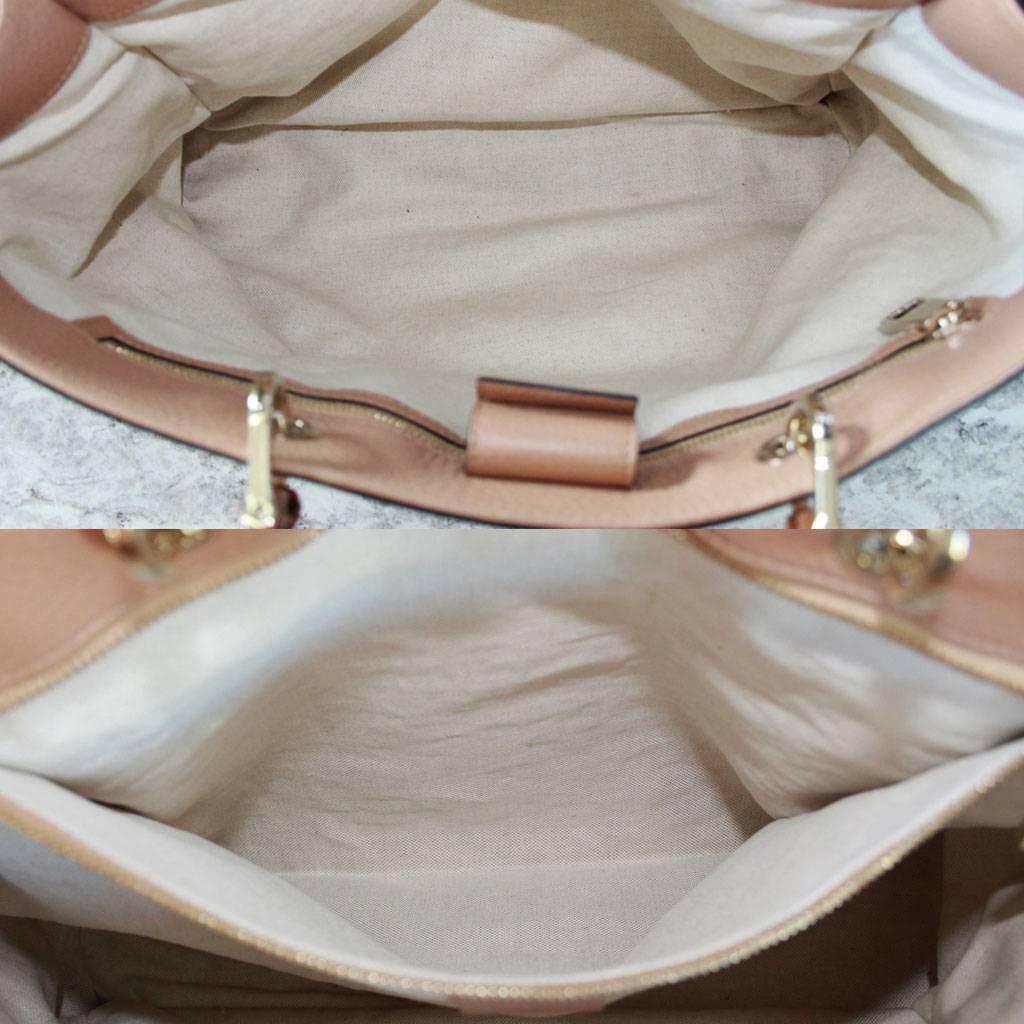 Gucci Large Bamboo Shopper Beige Leather Tote Handbag 5