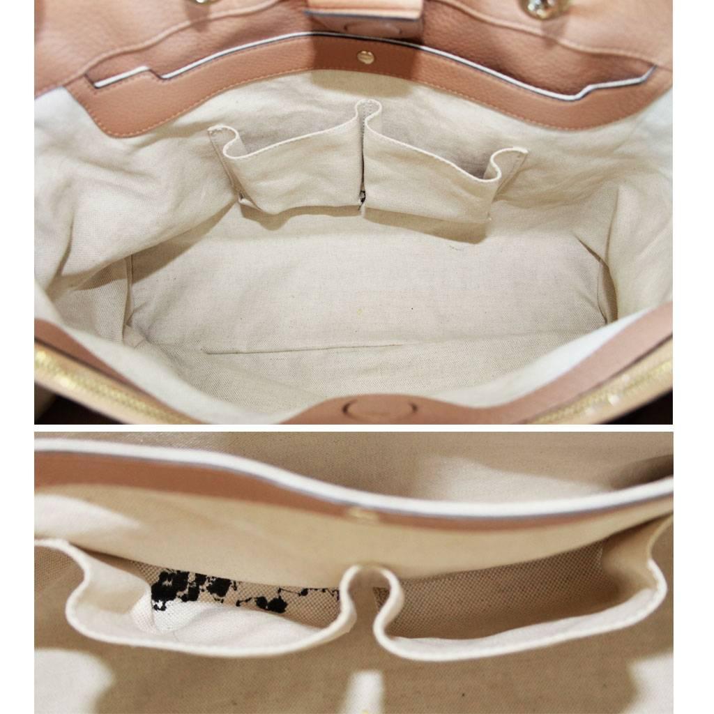 Gucci Large Bamboo Shopper Beige Leather Tote Handbag 4