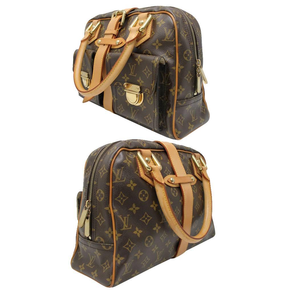Black Louis Vuitton Manhattan GM Monogram Canvas Handbag