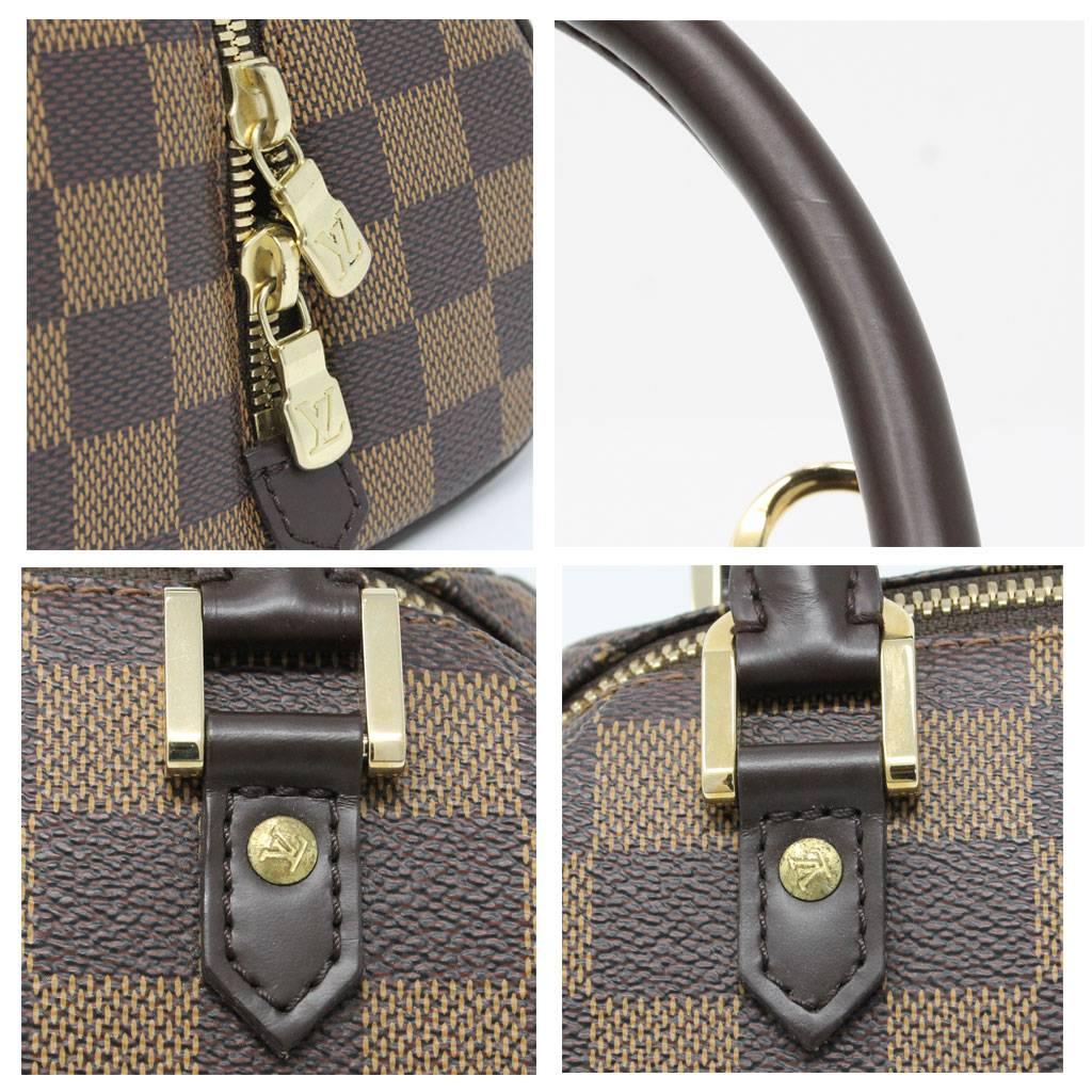 Black Louis Vuitton Ribera PM Damier Ebene Handbag in Dust Bag