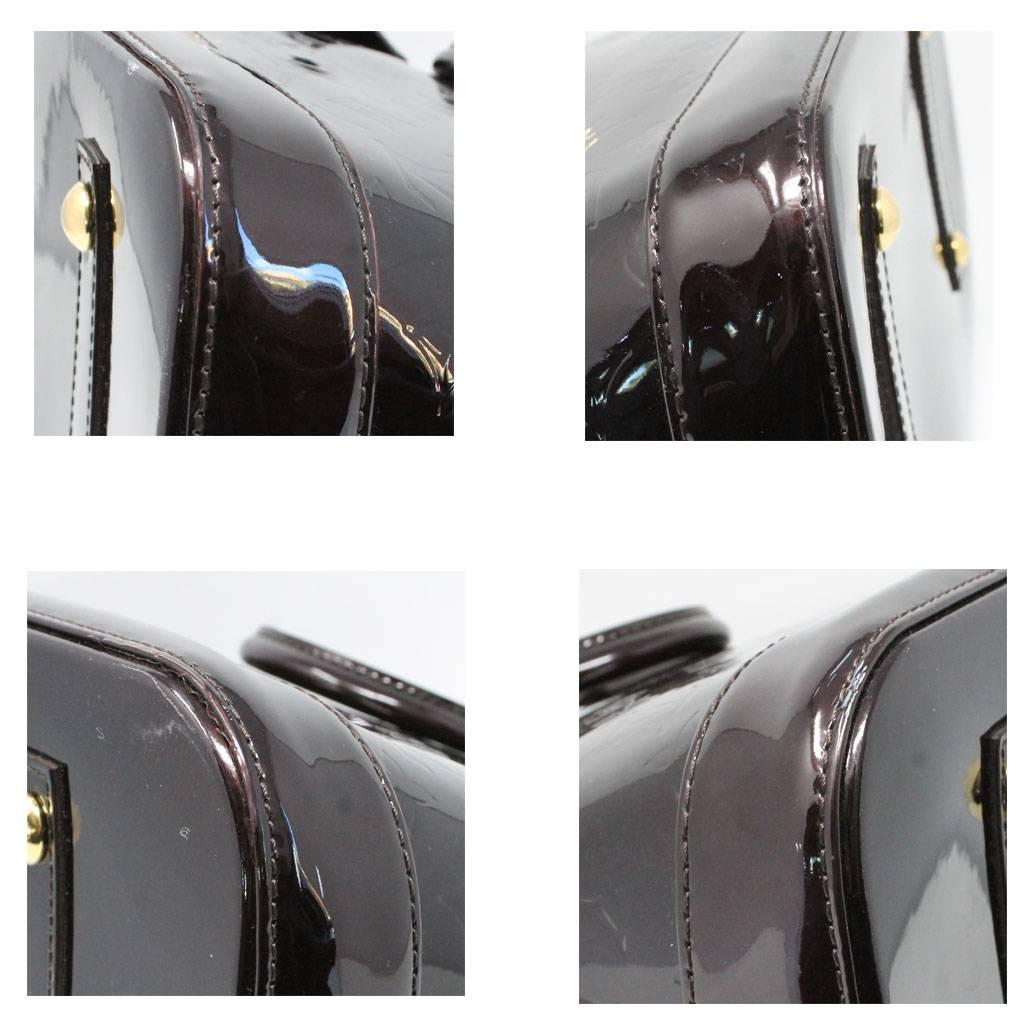 Black Louis Vuitton Alma GM Vernis Amarante Handbag with Receipt and Dust Bag