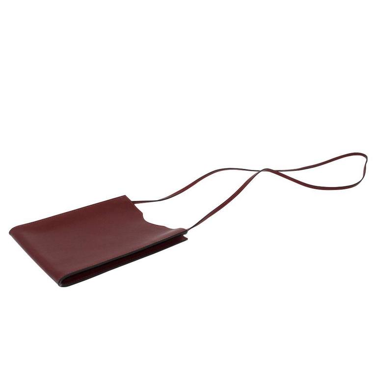 Hermes Sling Crossbody Carmine Red Colored Messenger Bag at 1stDibs