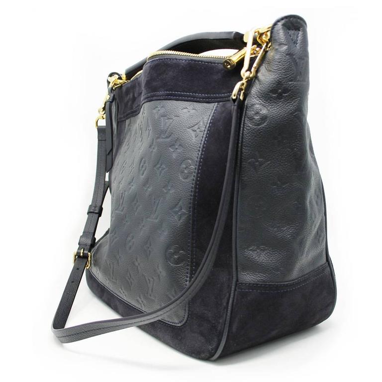 Louis Vuitton Audacieuse Navy Blue Suede Empreinte Leather Handbag Black Louis Vuitton Audacieuse Navy Blue Suede Empreinte Leather Handbag For