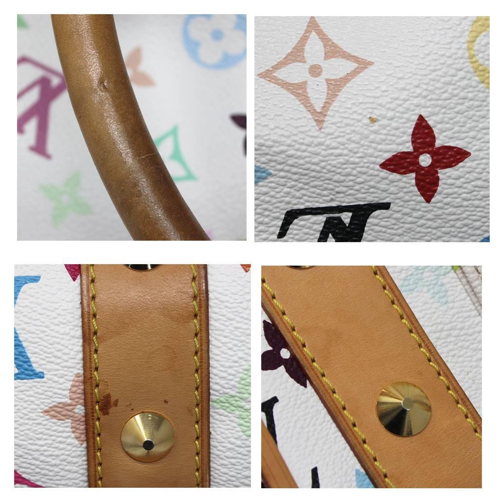 Louis Vuitton Murakami Keepall 45 White Handbag Purse Travel Bag 1