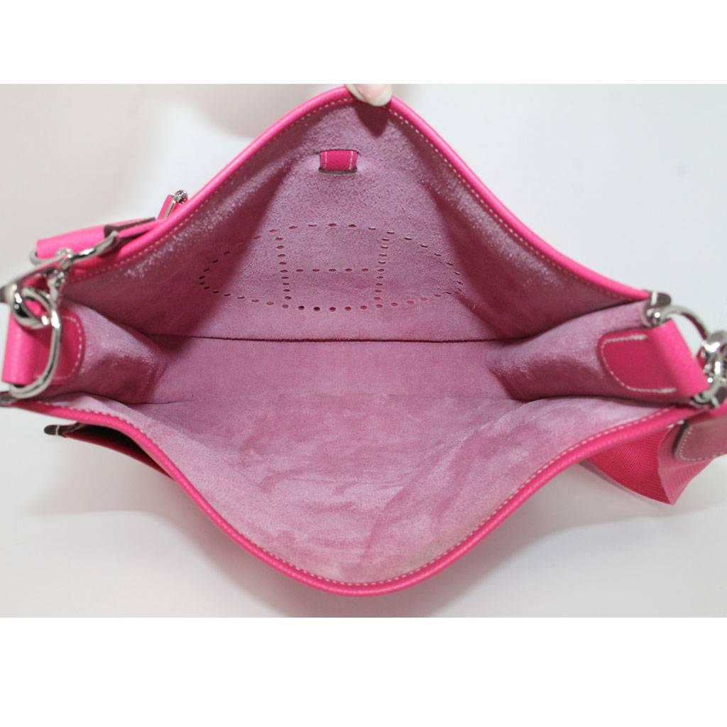 Hermes Evelyne III PM Rose Tyrien Epsom Leather Handbag in Dust Bag 2014 1