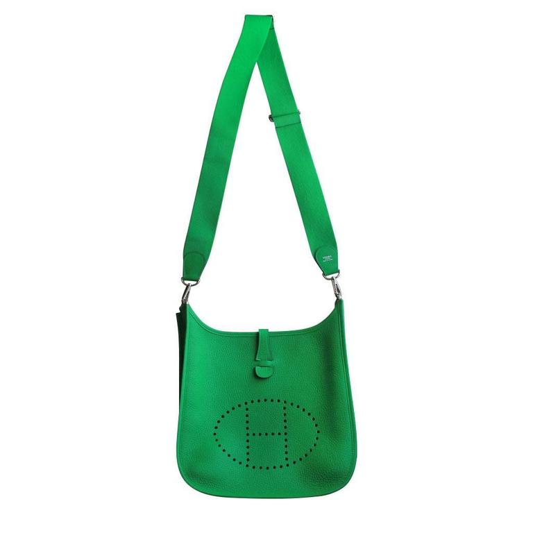 Hermes Evelyne III PM Epsom Bamboo Green Leather Crossbody Bag – My Closet  Rocks